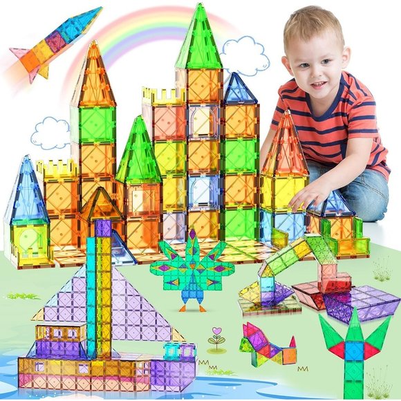 Kids Magnetic Tiles Building Blocks school Learning Kit Educational Toys - Picture 6 of 9